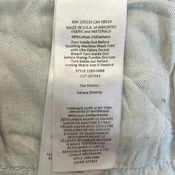 Stiletto Sahara Destroy Blue Skinny Mid-Rise Denim Jeans, Size 30 - Picture 7 of 9